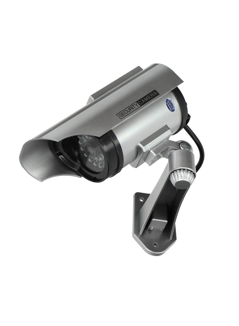 Atrapa kamery monitorującej CCTV, bateryjna, srebrna , z panelem solarnym CD-2/G ORNO
