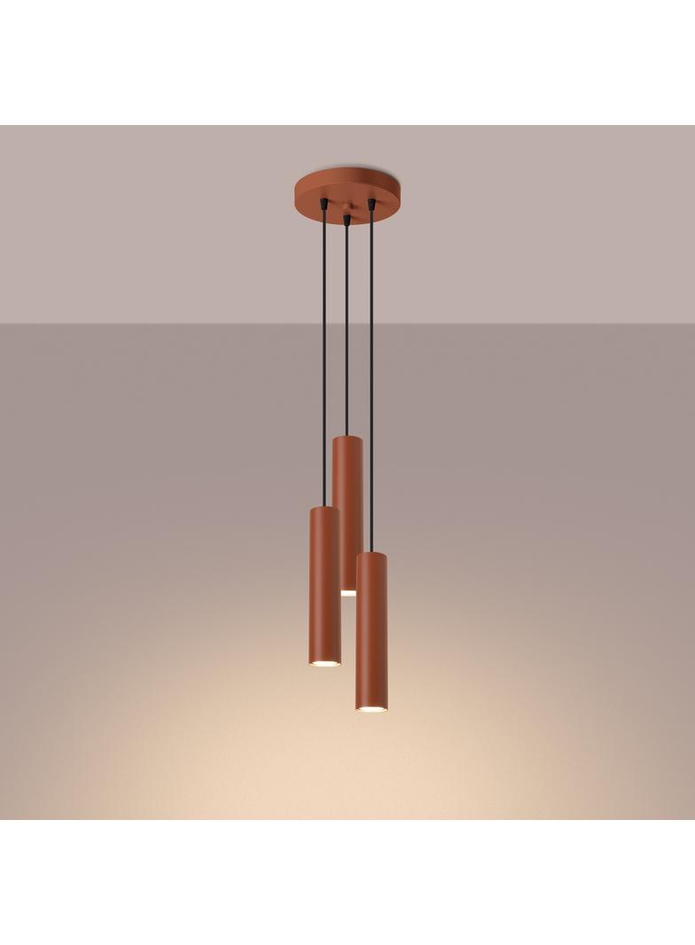 Sollux Lampa wisząca LAGOS 3P ochra czerwona SL.1492