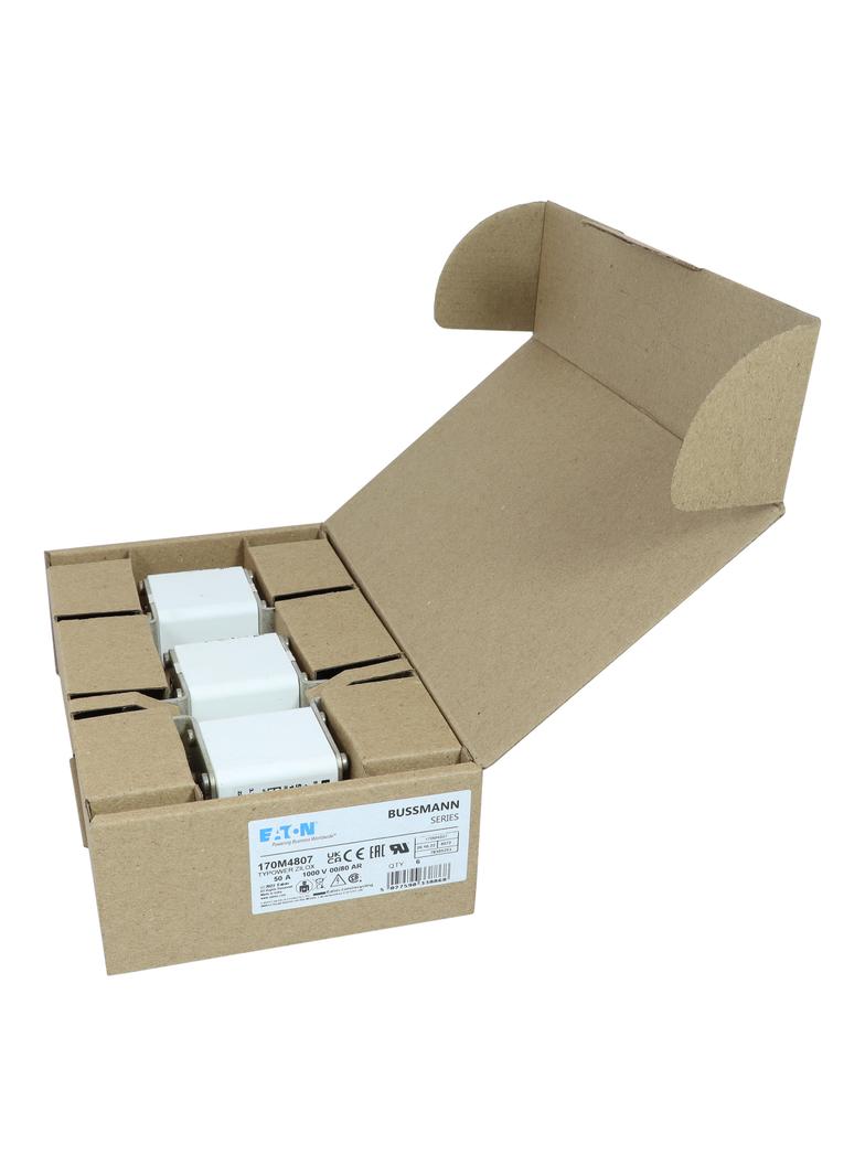 50A 1000V 00/80 aR INDICATOR FUSE Wkładka szybka 50A AC 1000V rozmiar 00 30x47x98 mm aR DIN 170M4807