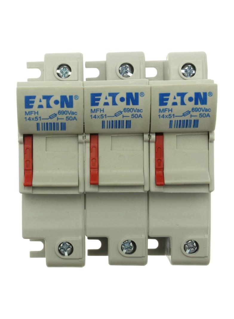 3 pole 14x51 MFH Podstawa wkładki cylindrycznej 14x51 3P 50A 690VAC CH143DU EATON