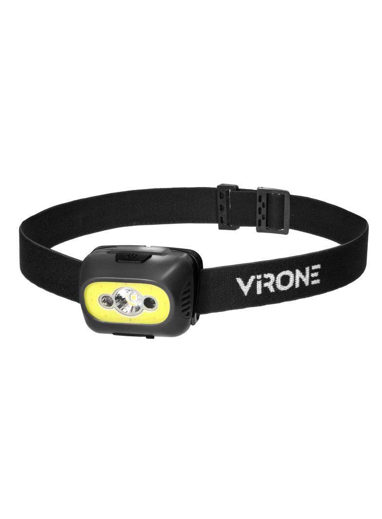 Latarka czołowa COB+LED, ładowanie USB, czujnik ruchu, czarna