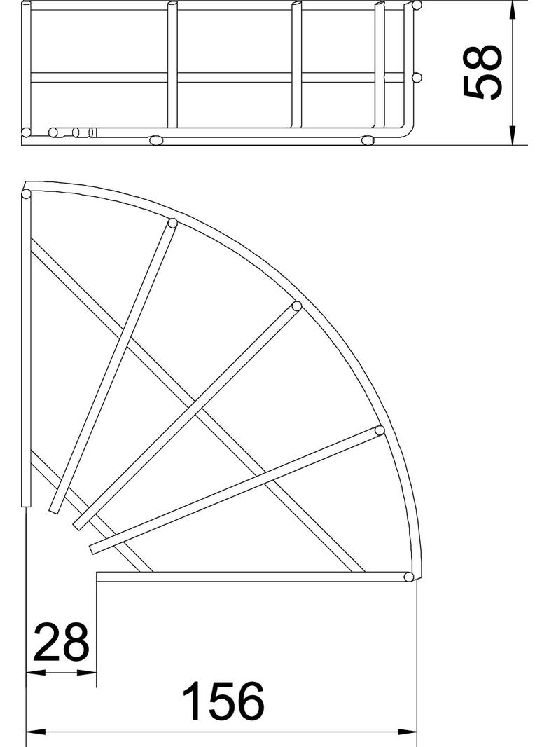 ŁUK KORYTKA SIATK.90 55X150 G