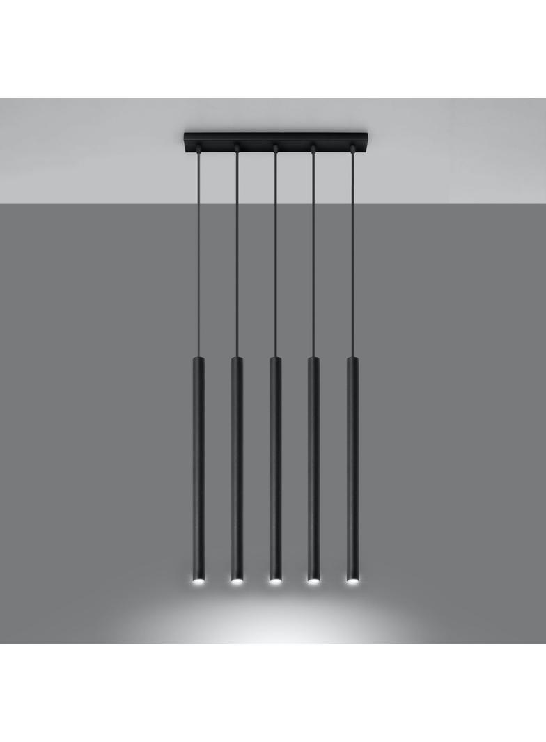 Sollux Lampa wisząca PASTELO 5 czarna SL.0472
