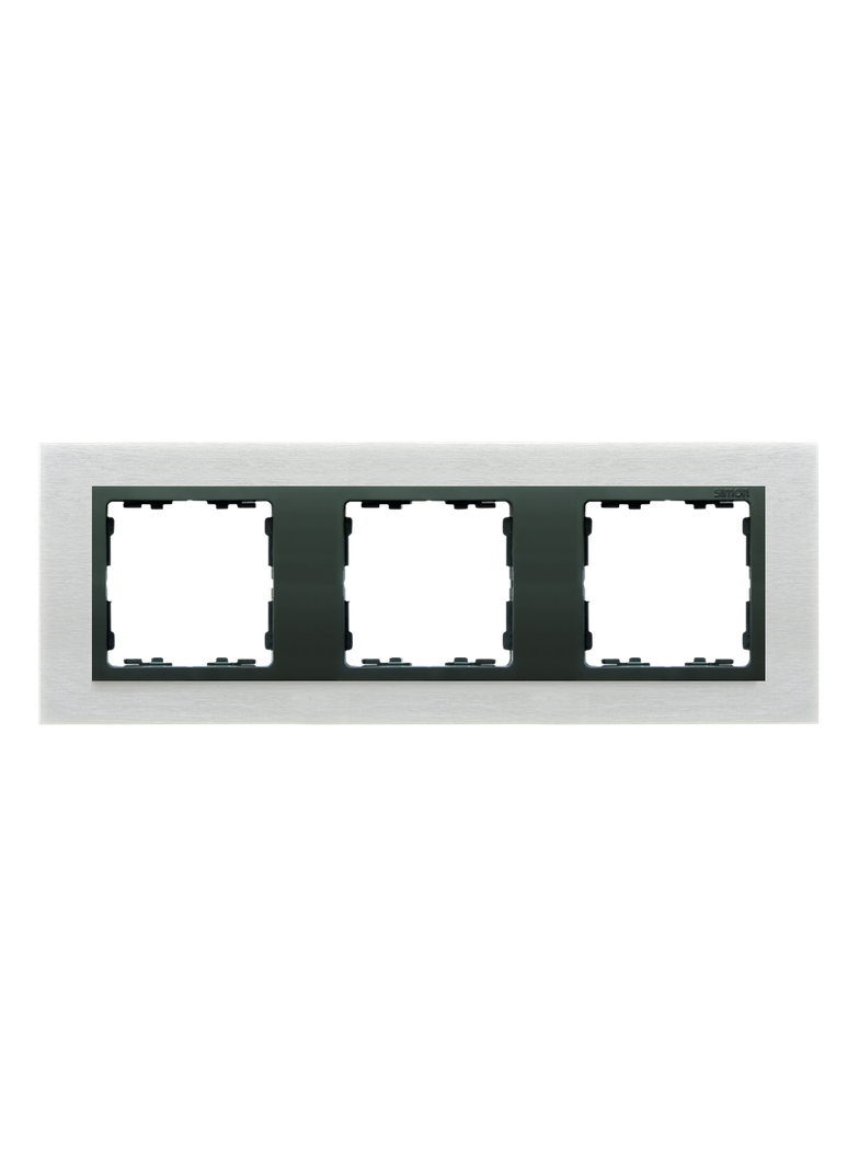 Simon 82 Nature Ramka 3-krotna Nature-metal Inox mat / pierścień grafit 82837-31 KONTAKT