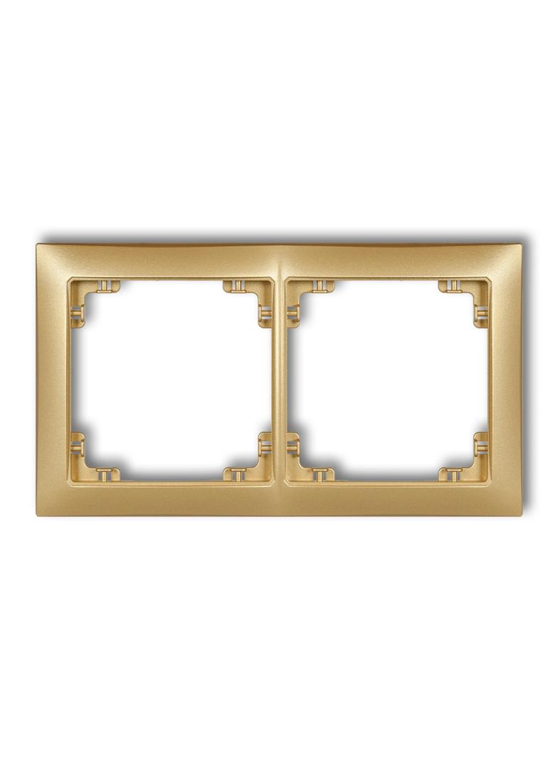 DECO Ramka podwójna z tworzywa DECO Soft złoty 29DRSO-2 KARLIK