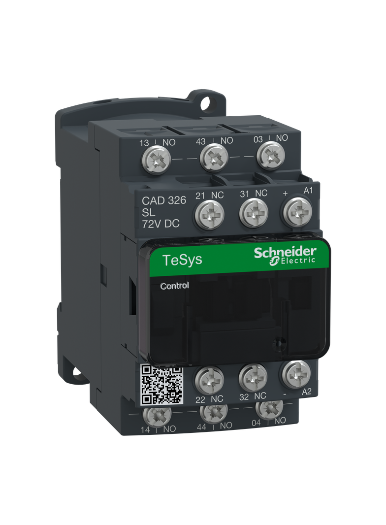 Stycznik pomocniczy, TeSys Deca, 3NO 2NC, cewka 72VDC, niski pobór, zaciski śrubowe