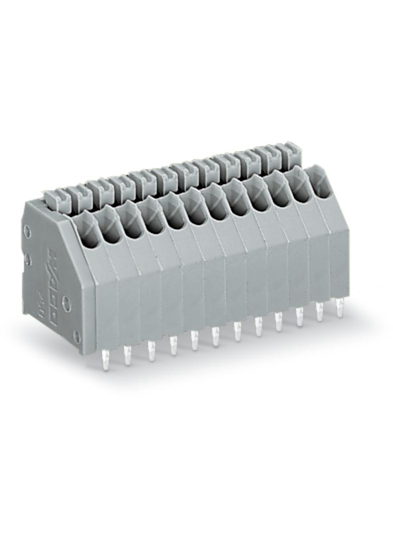 Złączka do płytek drukowanych przycisk 0,5mm2 RM 2,5mm 7-bieg szara /60szt./ 250-307 WAGO