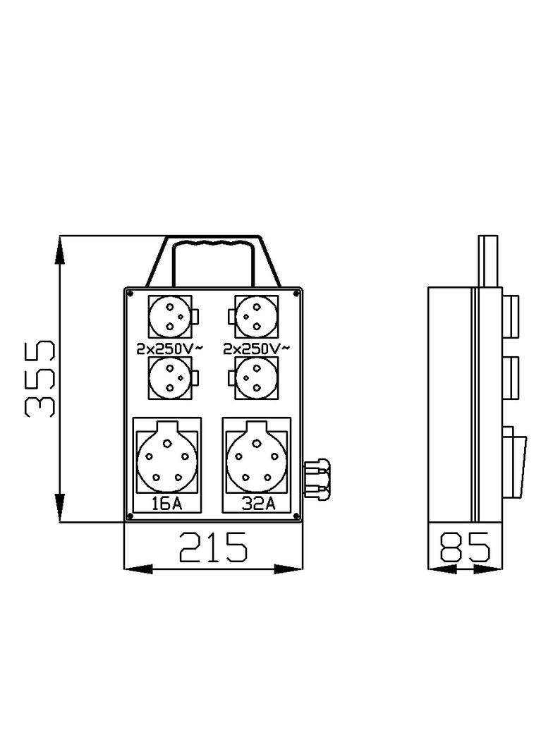 RS 4x2P+Z, 3P+N+Z 16A, 3P+N+Z 32A