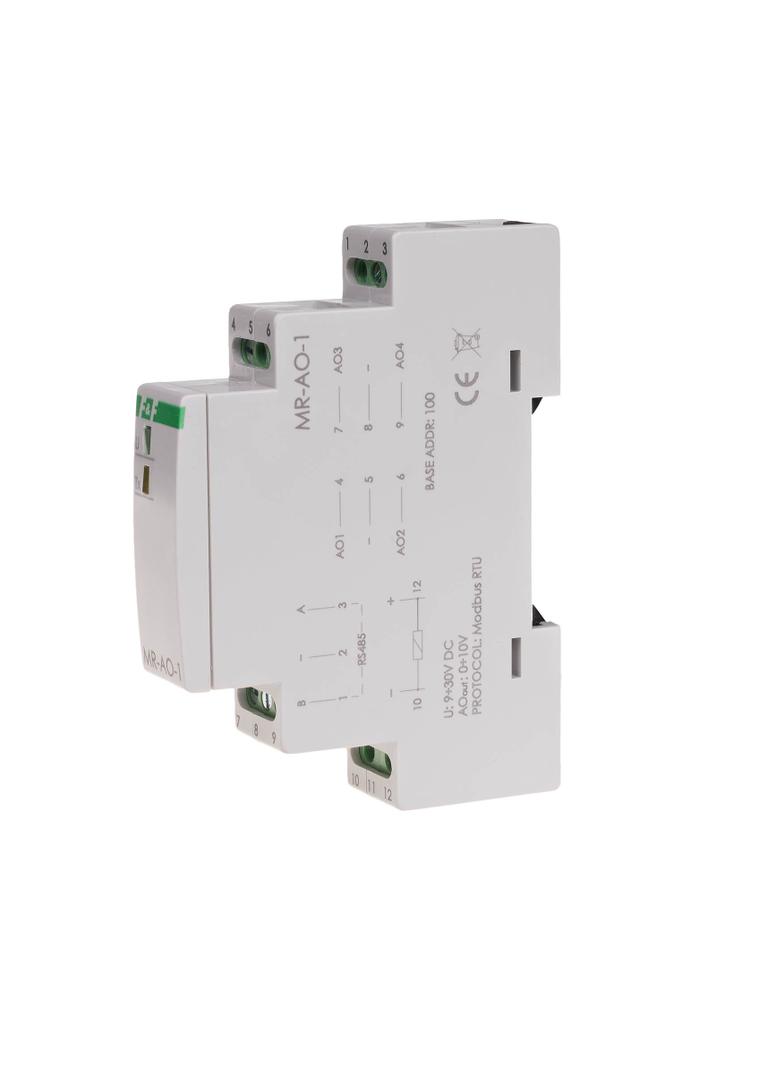 Moduł rozszerzeń WYJŚĆ analogowych z wyjściem MODBUS RTU 1 moduł MAX-MR-AO-1 F&F