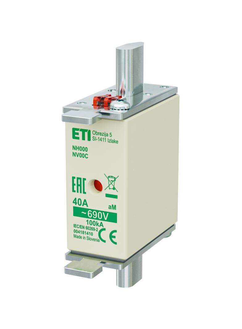 Wkładka topikowa NH silnikowa KOMBI NH000 WT-00C aM 40A 690V 004181410 ETI