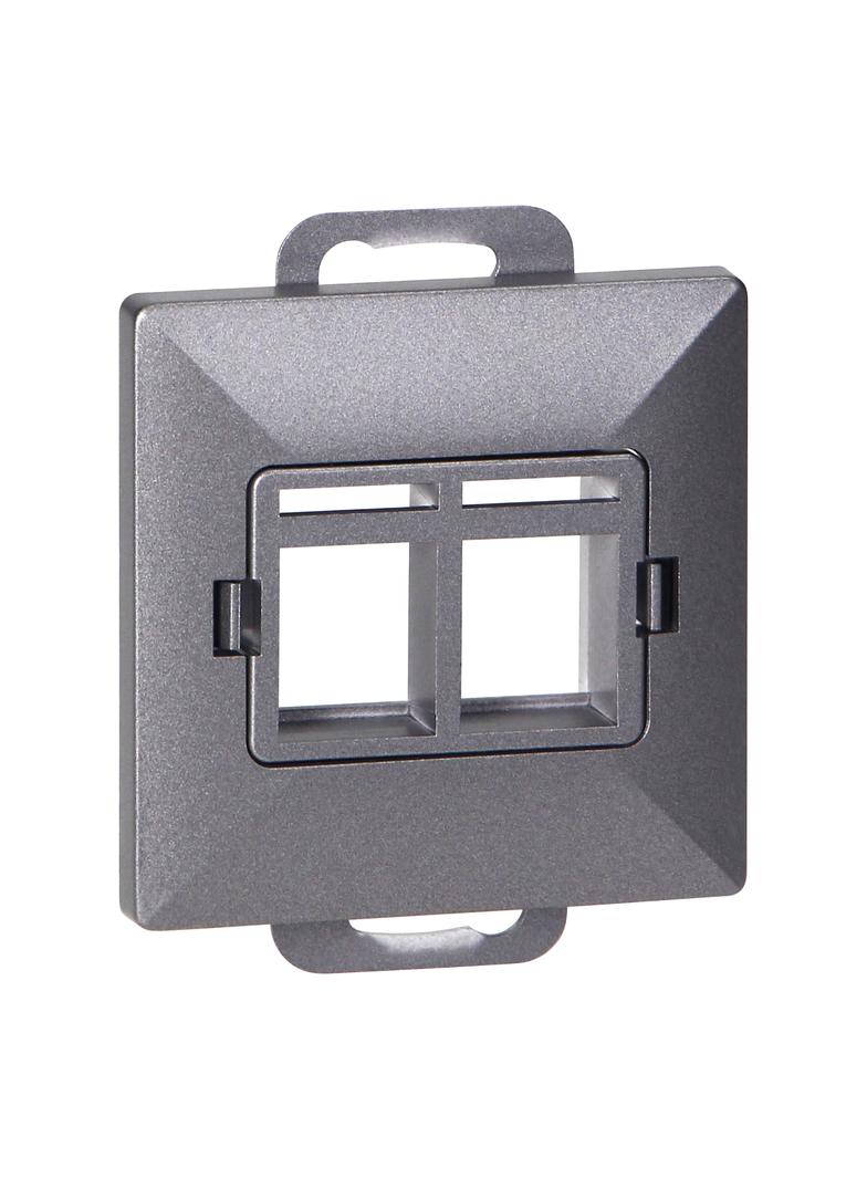 Płytka czołowa + 2xRJ45 Pearl, PC+ARJ45/P2, antracyt