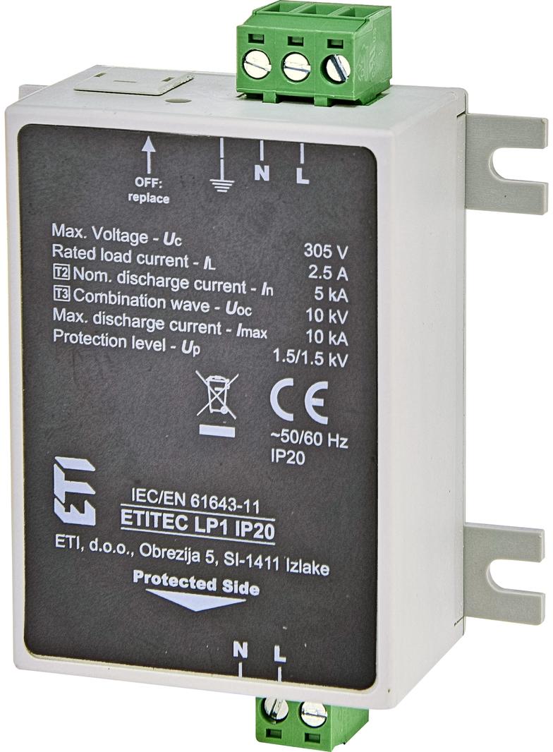 ETITEC LP1 IP20 Ogranicznik przepięć do źródeł światła LED