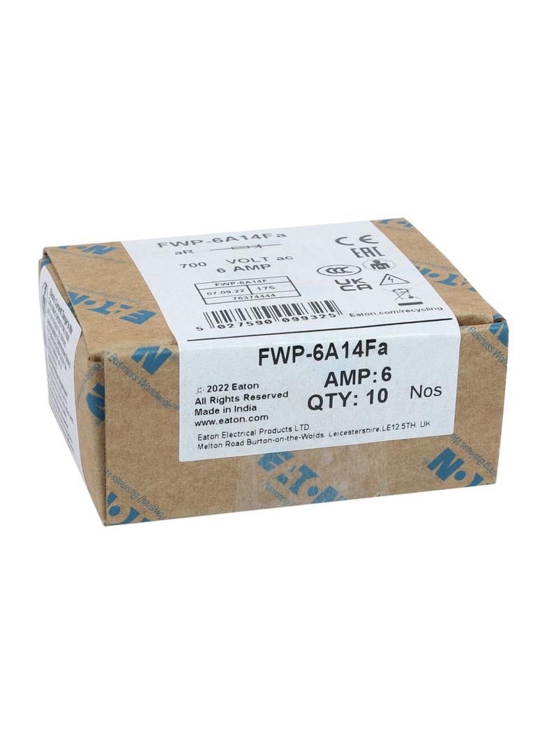 6A 700VAC FERRULE FUSE 14 X 51 MM 6A 700VAC cylindryczna do półprzewodników 14.3 X 50.8MM FWP-6A14F