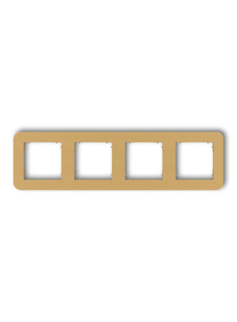 MINI Ramka uniwersalna poczwórna zaokrąglona z tworzywa złoty