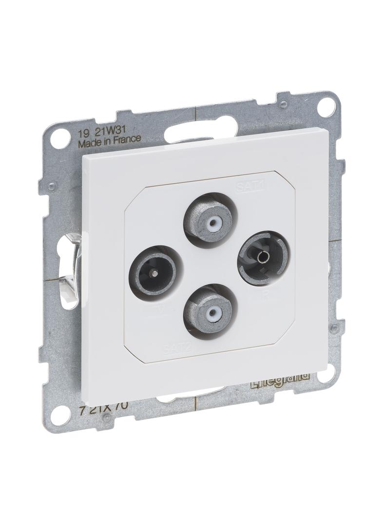 SUNO - Gniazdo TV-R-2xSAT - końcowe - 1.5 dB, Biały, Legrand