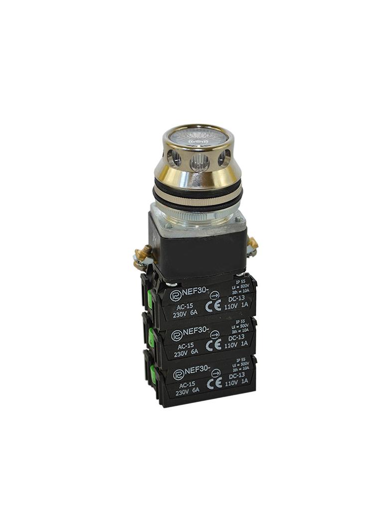 Przycisk NEF30-KL3X3Y/24V bezbarwny