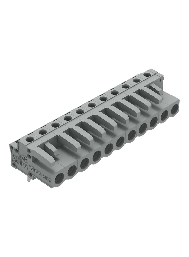 MCS-MIDI Classic gniazdo kątowe 11-bieg. szare raster 5 mm