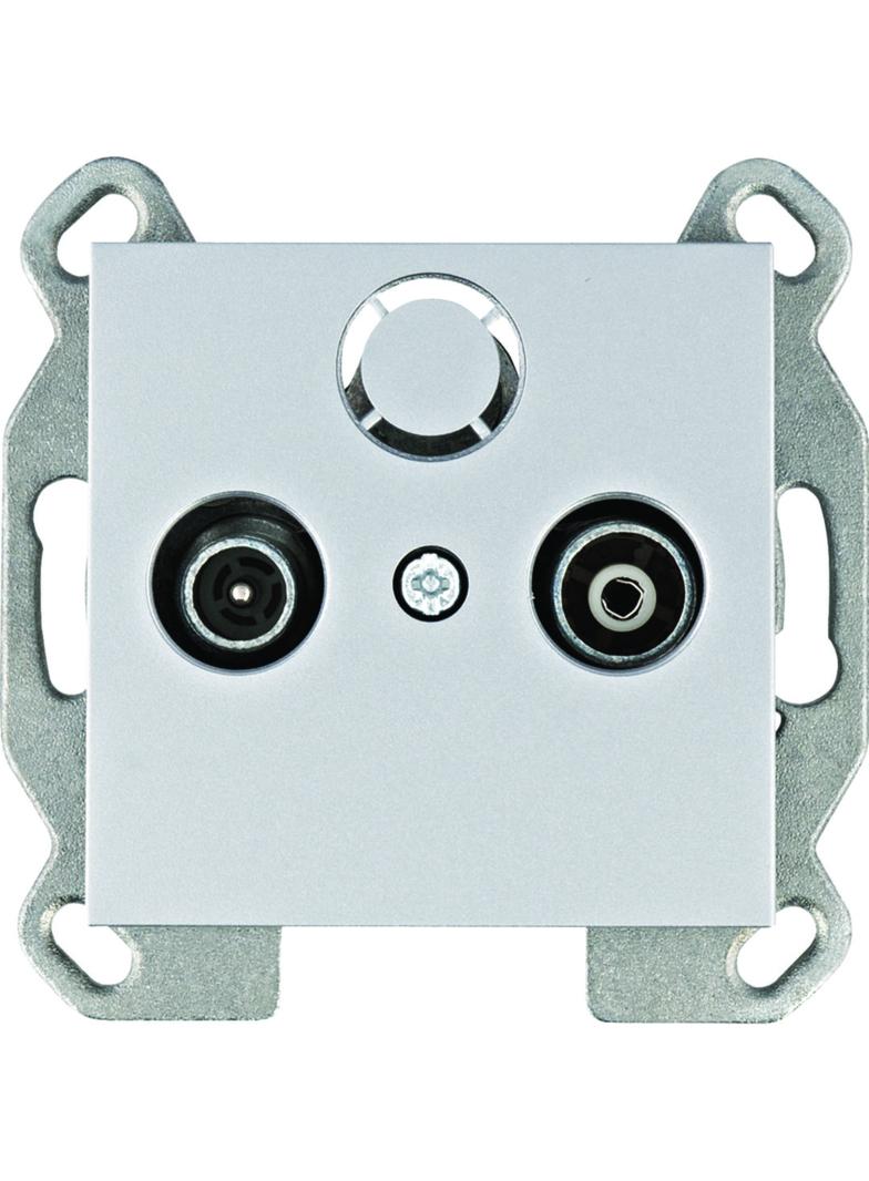lumina Gniazdo RTV końcowe srebrny WL3012 HAGER