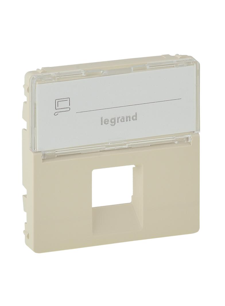 VALENA LIFE PLAKIETKA Z ETYKIETĄ GNIAZDA 1 x RJ 45 kat. 6A UTP KREMOWA, Legrand