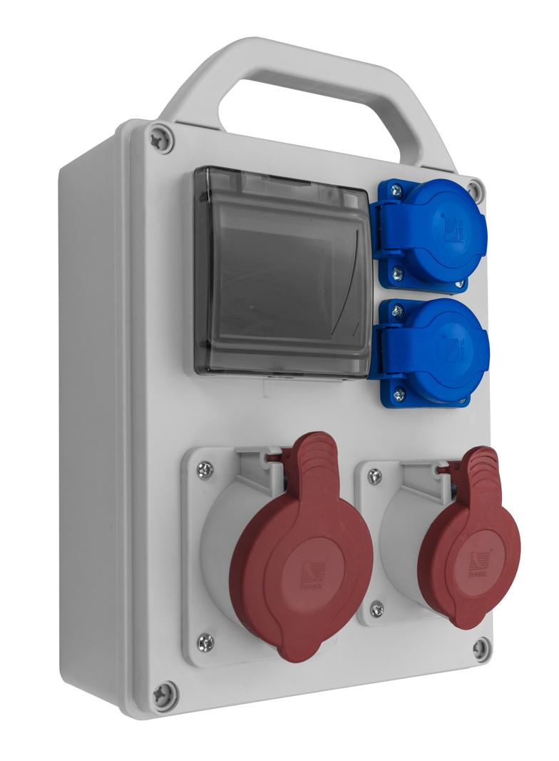 ROZDZIELNIA PRZENOŚNA R-BOX 240, 1 X 32A / 4P, 1 X 16A / 4P, 2 X 230 V, 4 - ESY