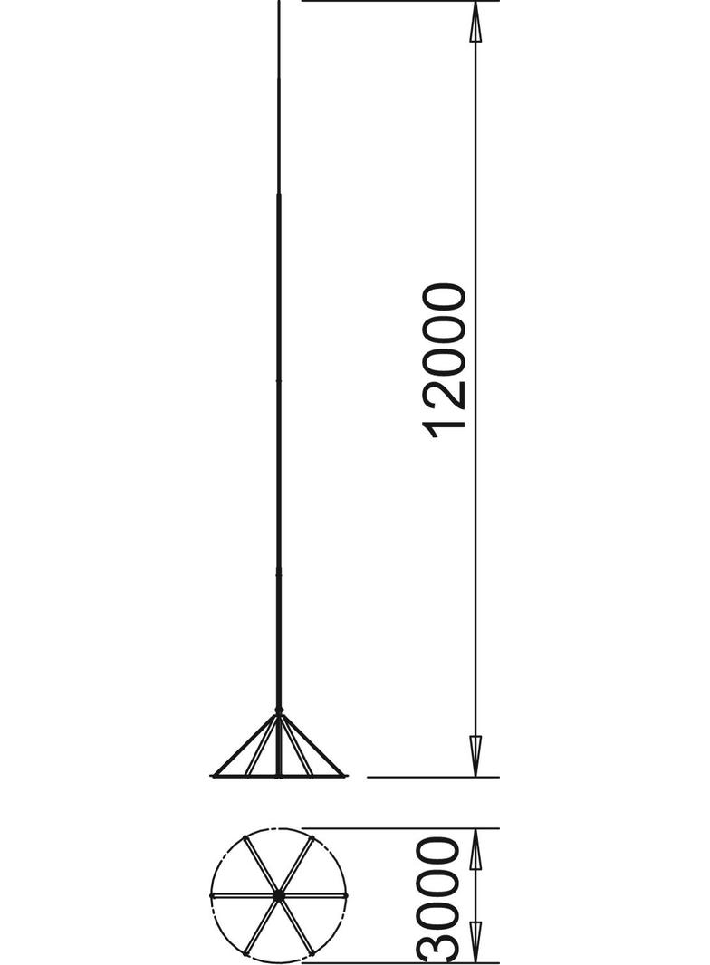 irod 12, Maszt odgromowy