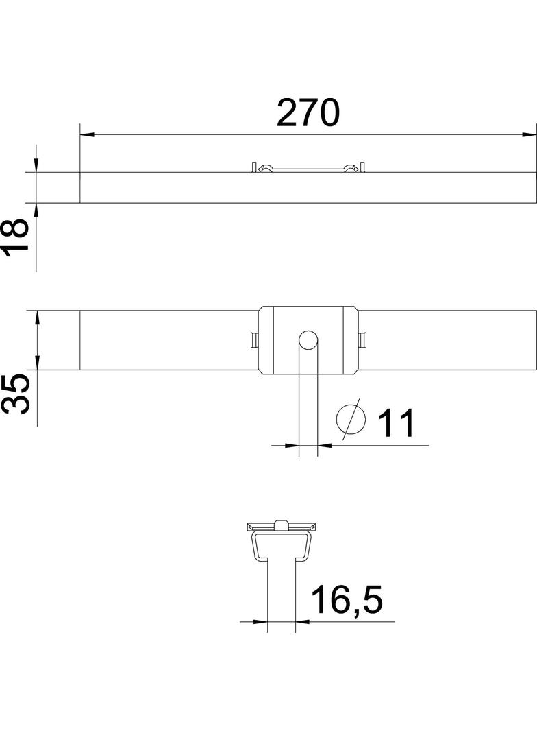 GMS 270, UCHWYT SZYNOWY GMS 270MM FS
