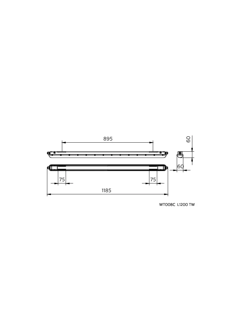 Oprawa hermetyczna PILA WT008C przelotowa 36W 4000lm IP65 4000K barwa neutralna 40S/ 840 PSU 120cm T