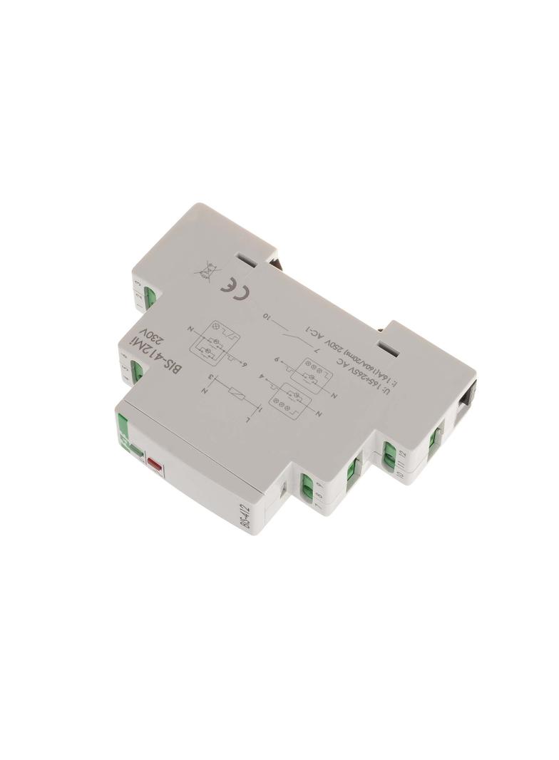 Przekaźnik bistabilny grupowy z pamięcią na szynę DIN 230V z przekaźnikiem inrush 160A/20ms BIS-412M-LED F&F