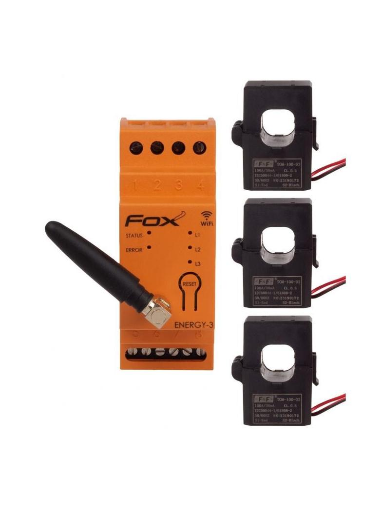 Monitor energii elektrycznej WI-FI 3F+N,FOX ENERGY 3 WI-MEF3 100A WI-MEF-3-100 F&F