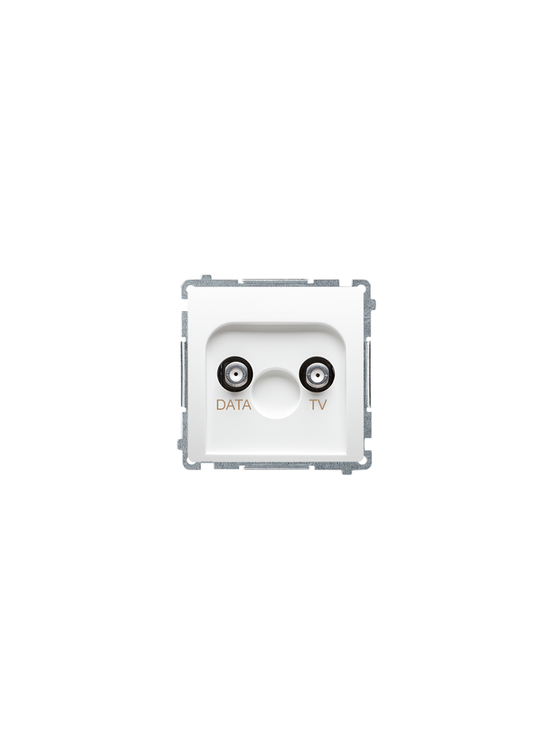 Simon Basic Gniazdo antenowe TV-DATA 1x wejście: 5–1000 MHz biały