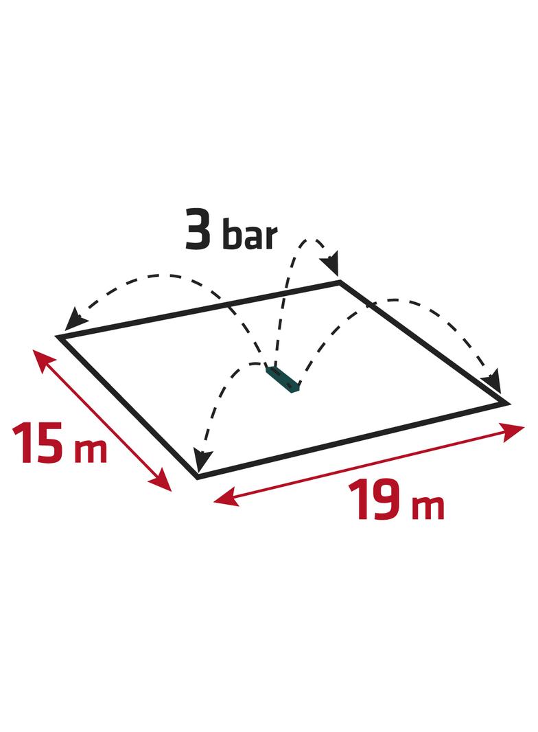 Zraszacz oscylacyjny, powierzchnia zraszania do 418 m2, 18 dyszy zraszających