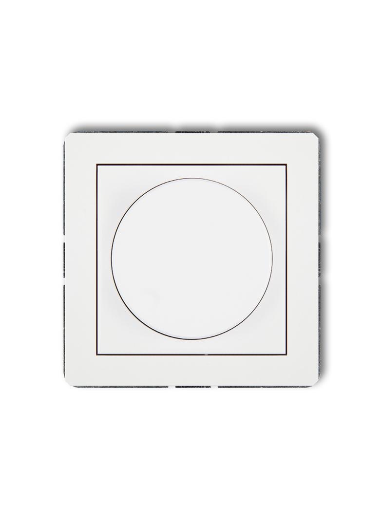 DECO Mechanizm elektronicznego regulatora oświetlenia przyciskowo-obrotowego do lamp LED biały mat