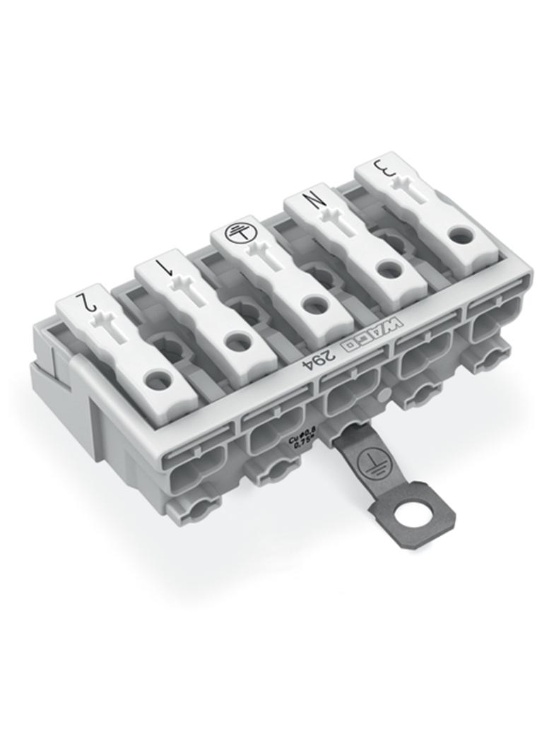 złączka zasilająca 5-biegunowa ze stopkami z stykiem PE