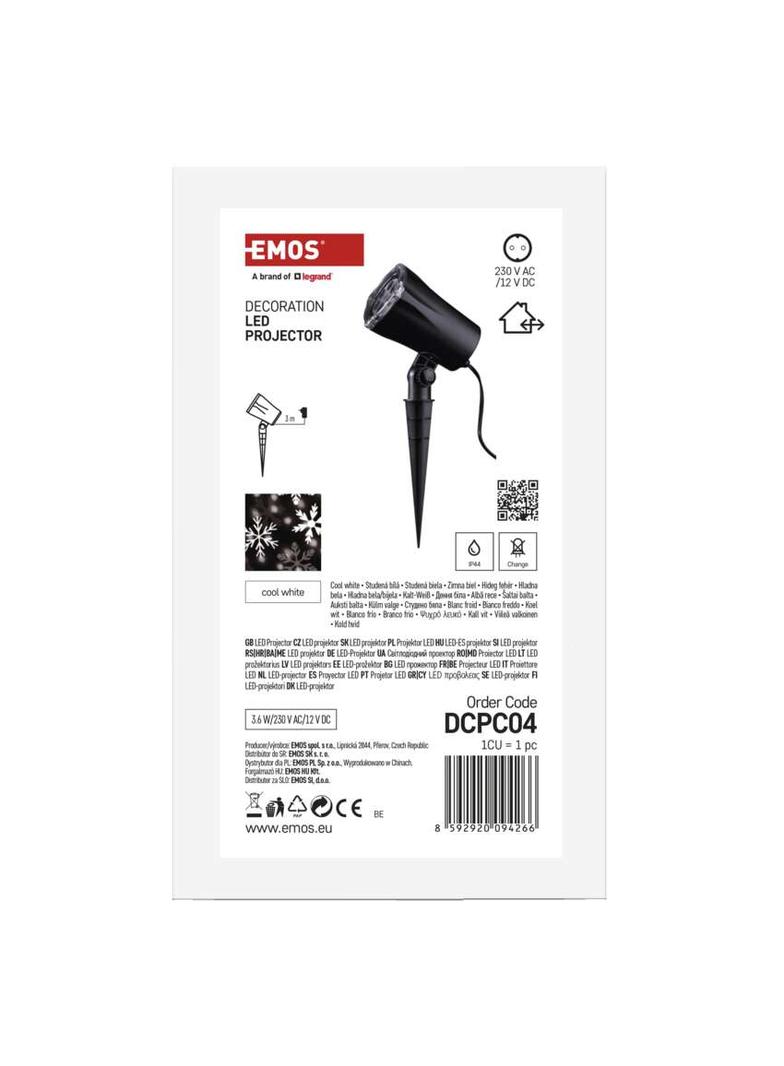Projektor LED śnieżynki zimna biel IP44 DCPC04 EMOS