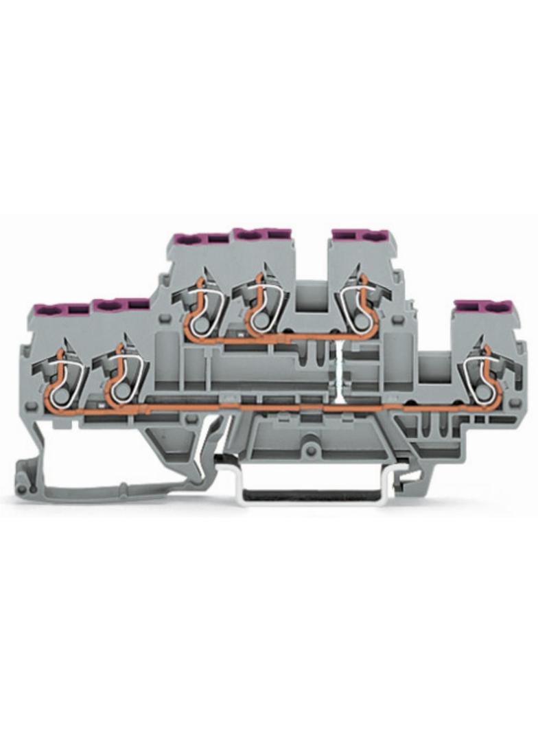 złączka dwupiętrowa N/N 6-przewodowa 2,5 mm2 niebieska