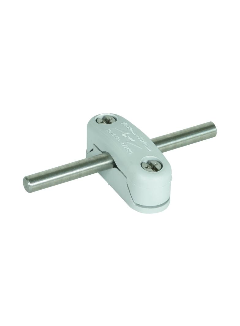 Wspornik ścienny do drutu 6-13 mm/płask. 30x4 mm, tworzywo, szary