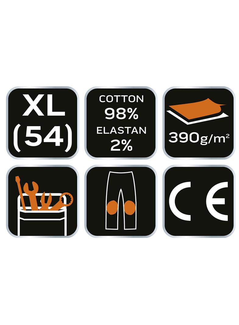 Spodnie robocze DENIM, wzmocnienia na kolanach, rozmiar XL