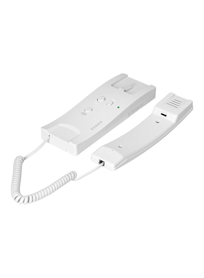 ENIR, zestaw domofonowy jednorodzinny, 2-żyłowy, z czytnikiem breloków, biały