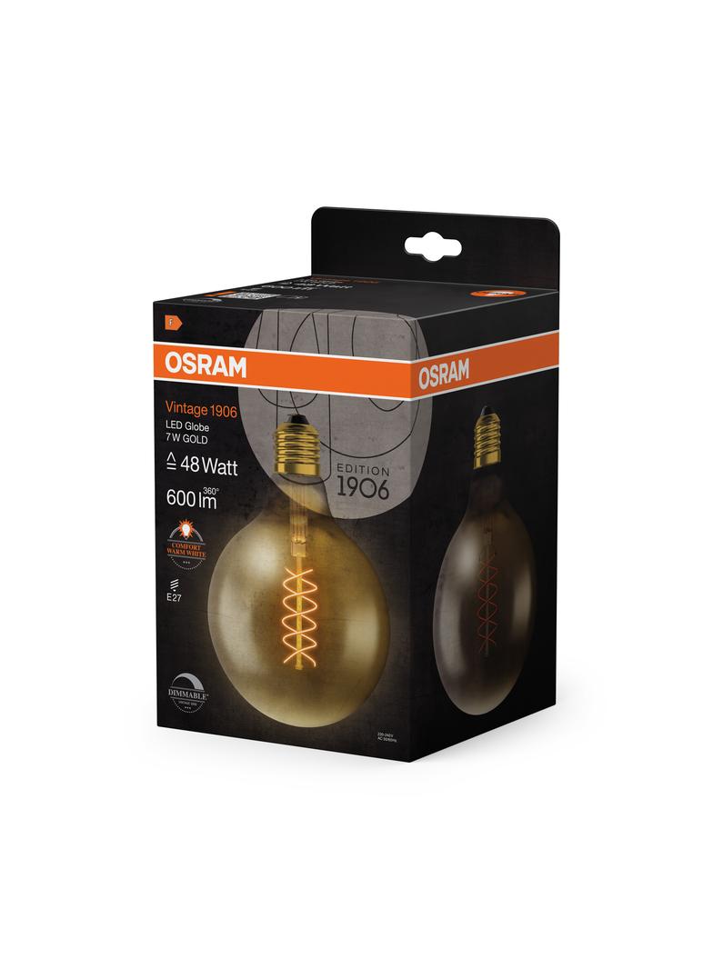 Lampa LED Vintage 1906LGL125D 7W/822 szkło przezroczyste E27