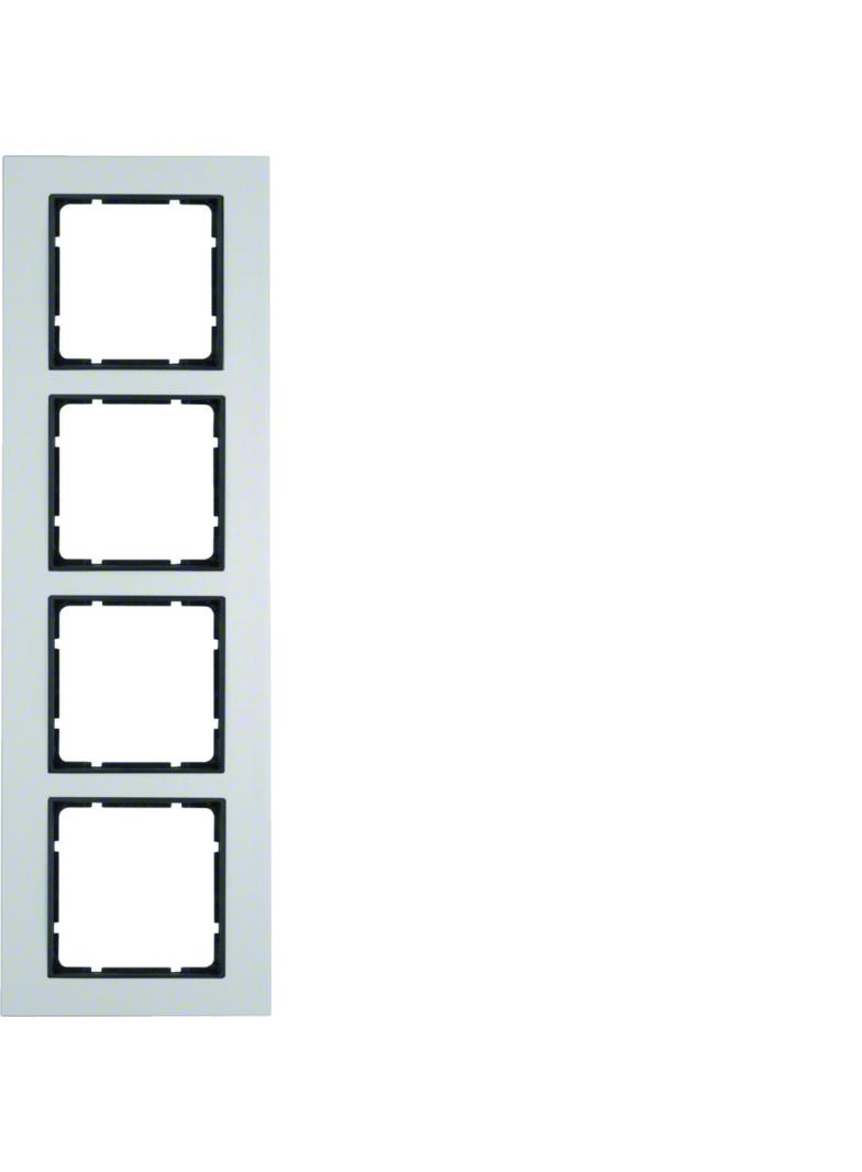 BERKER B.7 Ramka poczwórna aluminium/antracyt mat 10146904 HAGER