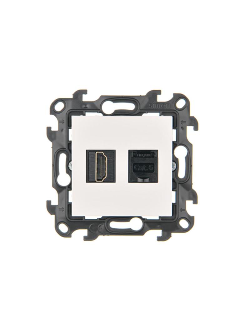 Simon 24 Gniazdo HDMI 2.1 + RJ45 kat.6. biały NGH21RJ45.01/11