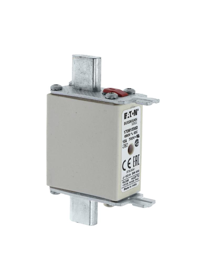 FUSE 10A 690V gR DIN 000 HSDNH Wkładka szybka 10A 690V gR DIN 000 podwójny wskaźnik 170M1558D EATON
