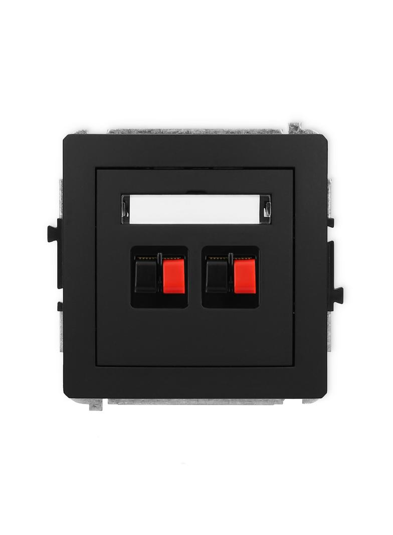 DECO Mechanizm gniazda głośnikowego podwójnego czarny mat