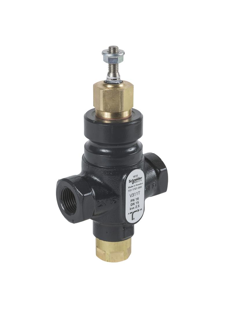V311T, zawór regulacyjny, 3-drogowy, DN25, kvs 10, przyłącze 1, gwint wewnętrzny, medium -20…120°C,