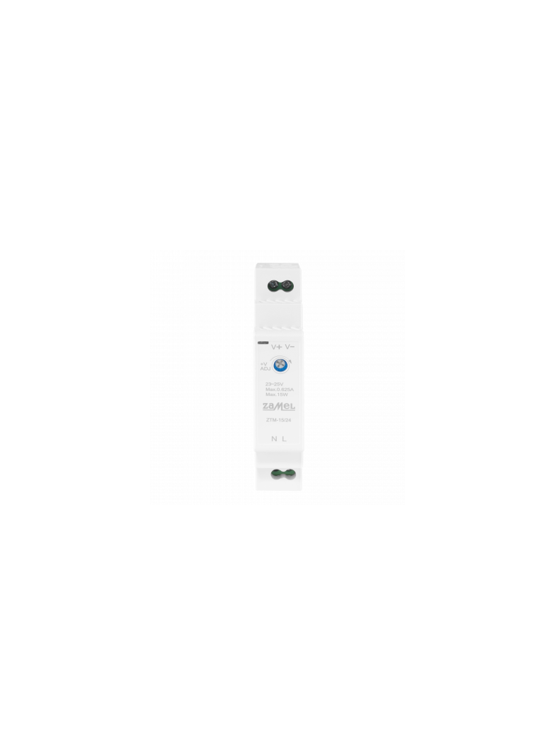 ZASILACZ IMPULSOWY MONTOWANY NA SZYNIE TH-35 (DIN) , 15W, 24V DC TYP: ZTM-15/24