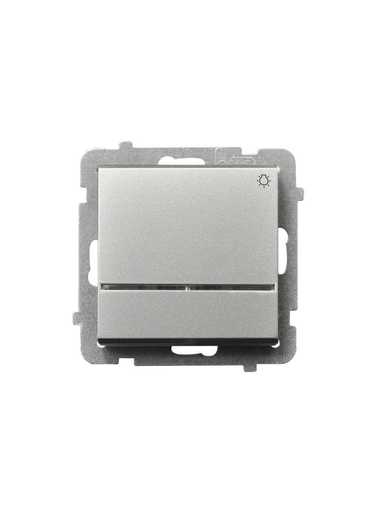 SONATA Łącznik zwierny  światło  z podświetleniem niebieskim - kolor srebro mat