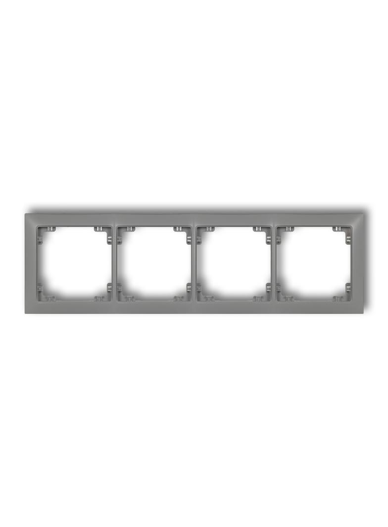 DECO Ramka poczwórna z tworzywa DECO Soft szary mat 27DRSO-4 KARLIK