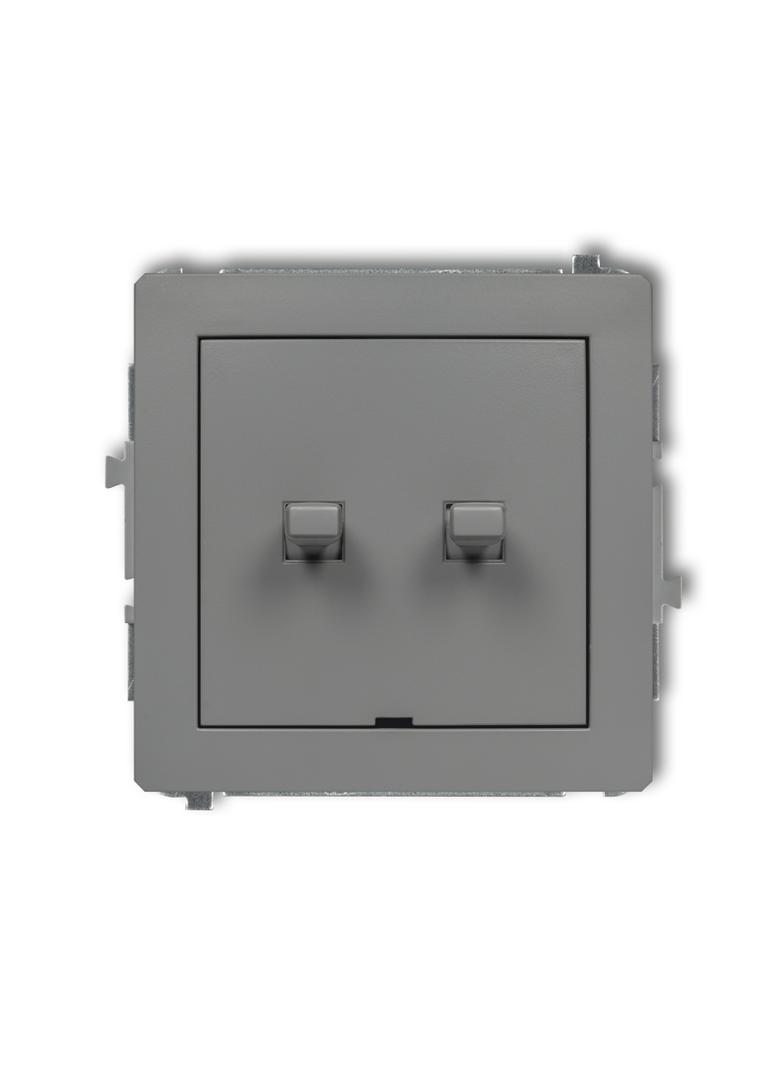 DECO Mechanizm łącznika jednobiegunowego ze schodowym w stylu amerykańskim (dwa klawisze bez piktogr