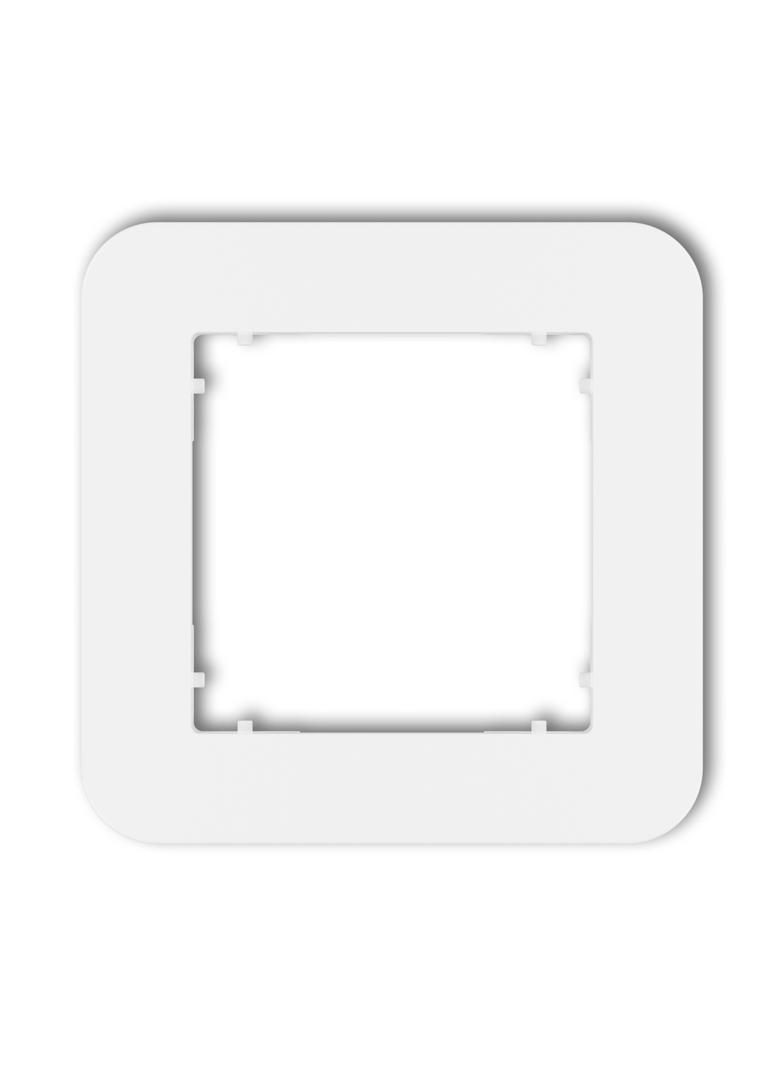 MINI Ramka uniwersalna pojedyncza zaokrąglona z tworzywa biały mat