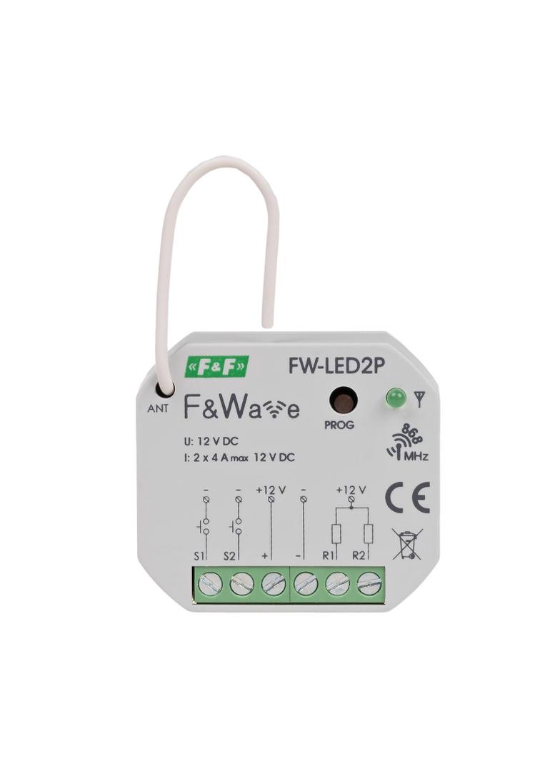 Radiowy dwukanałowy sterownik LED 12V - montaż PDT 10-16V DC FW-LED2P F&F